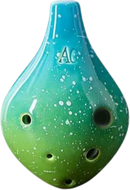 제이케이 별이 빛나는 하늘 6홀 알토 C 오카리나, 숏마우스(오로라 그린), 1개