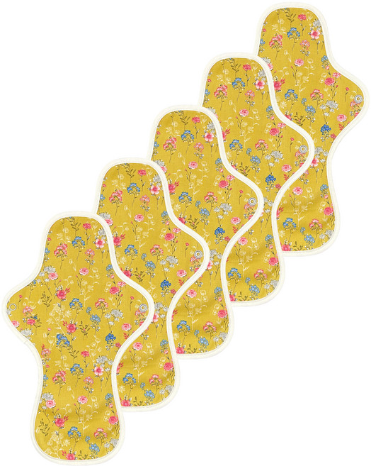 이채 플라워 일체형 면생리대 옐로플로라, 5개, 1개입, 대형