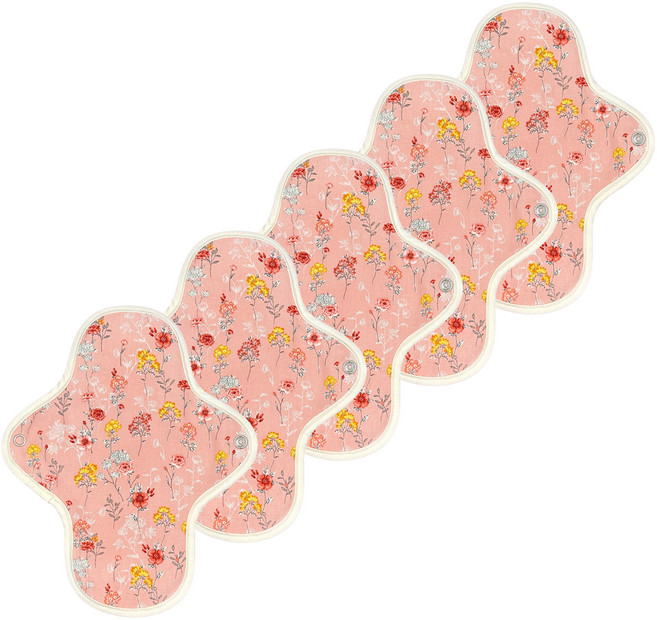 이채 플라워 일체형 면생리대 핑크플로라, 5개, 1개입, 소형