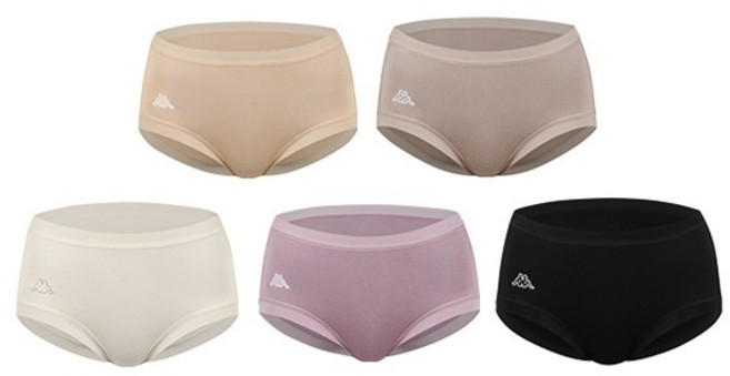 Kappa 女性用柔軟莫代爾三角褲5件組, 米色, 深米色, 奶油色, 藕粉色, 黑色