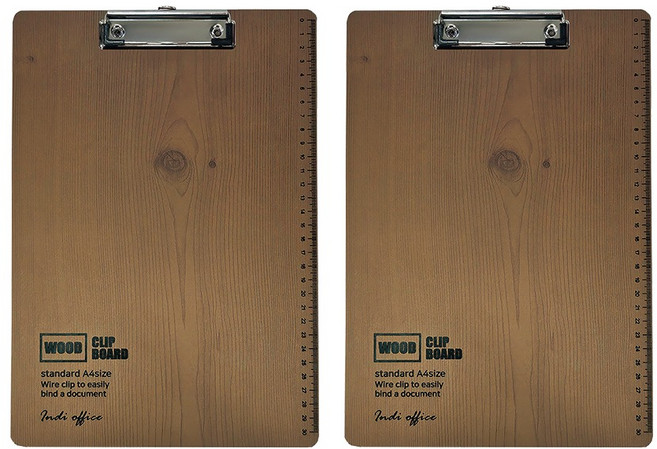 우드 클립보드 A4, 월넛 브라운, 2개