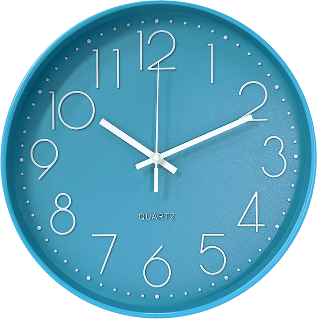 풀템 북유럽 무소음 모던 베이직 벽시계 30cm, 스카이블루