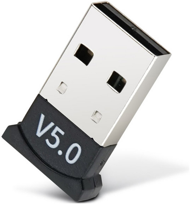 컴스 USB 블루투스 v5.0 무선 동글 듀얼모드 10m 지원, 블랙, IH505