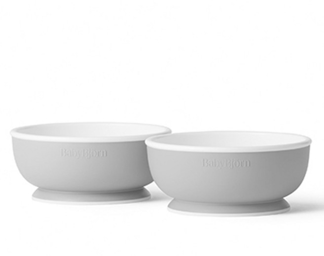 베이비뵨 아기용 이유식 그릇, 그레이, 2개