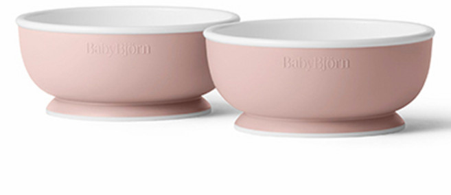베이비뵨 아기용 이유식 그릇, 파우더 핑크, 2개