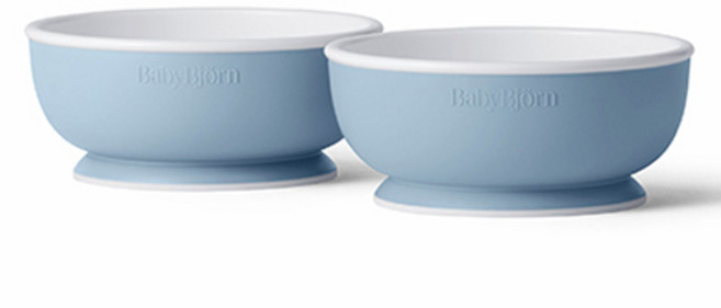 베이비뵨 아기용 이유식 그릇, 파우더 블루, 2개