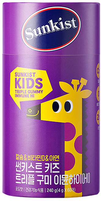썬키스트 키즈 트리플 구미 이뮨하이 HI 240g, 1개, 60정