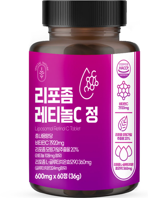 SpecialNature 리포좀 레티놀C 정 영양제 36g, 1개, 60정