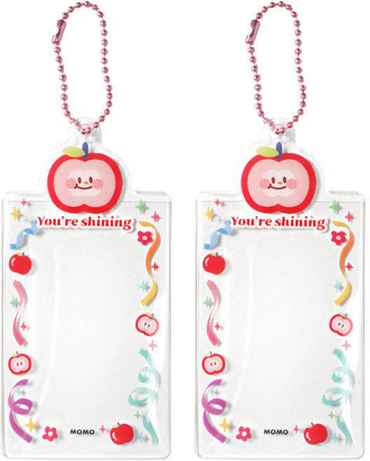 투명 포토 카드홀더 2p, 사과, 1매