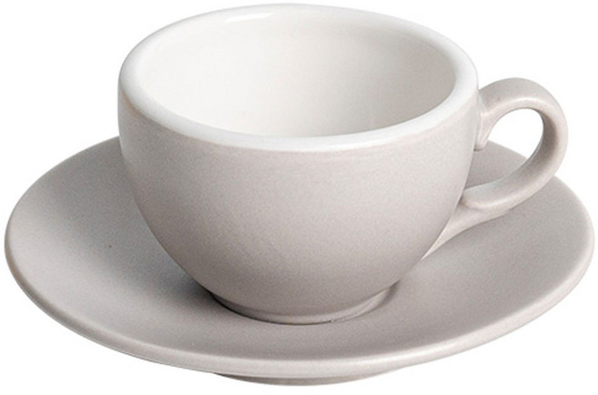 MUA Home Cafe 義式濃縮咖啡杯 S 90ml + 杯碟套組, 1套, 灰色