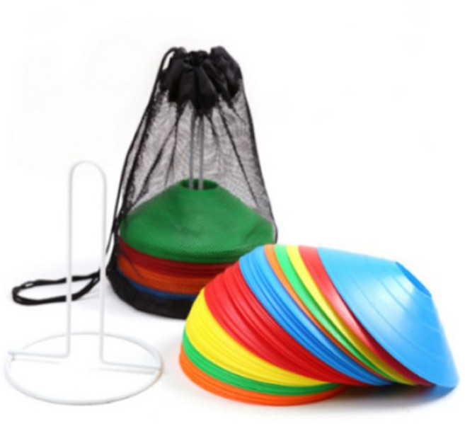 씨에스소울 스포츠 운동 연습용 접시콘 50p + 거치대 + 가방 세트, 혼합색상, 1세트