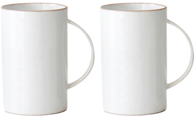 kamome kitchen O-reut 素色長馬克杯 460ml, 白色, 2個