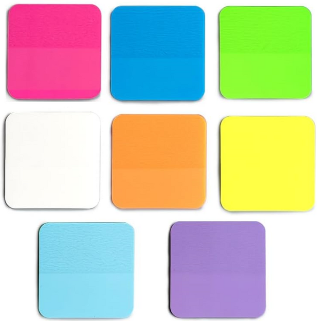 로타 투명 방수 레인보우 컬러 점착 메모지 8종 세트, 320개입, 1세트