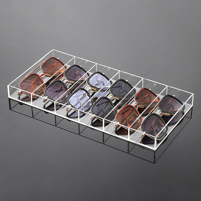 윈프라이스 아크릴 안경 케이스 보관함 6단 오픈형, 투명, 1개
