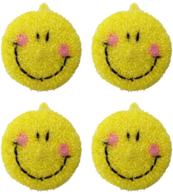 에이비엠코리아 아크릴 수세미 스마일, 4개, 1개입