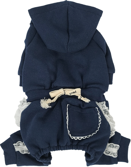 그루밍독 강아지 발레코어 후드 올인원, 네이비, 1개