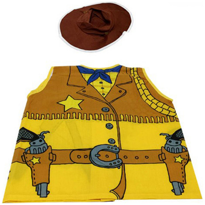 므몽 어린이 역할놀이옷 카우보이 의상 + 모자 세트, 혼합색상, 1세트
