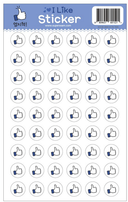 슈퍼쌤 아이라이크 칭찬원형스티커 엄지척, 5개, 6개입