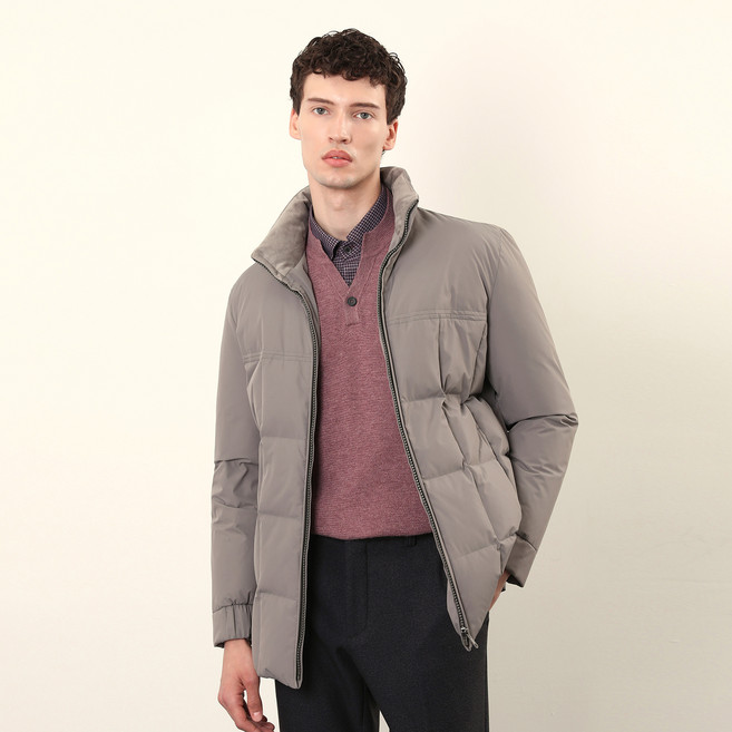 인디안 남성용 경량 다운 중기장 사파리 점퍼 MIEKA4W8511