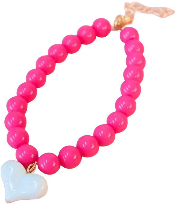 코코스튜디오 반려동물 비비드 하트 목걸이, 07 진핑크 + 스카이, 1개