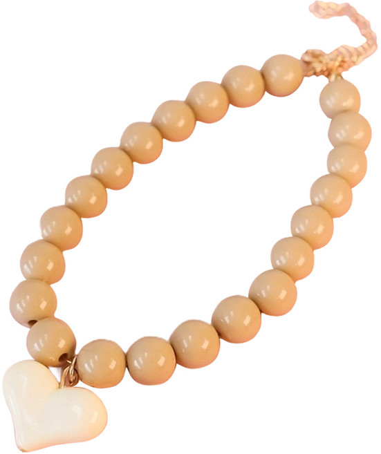 코코스튜디오 반려동물 비비드 하트 목걸이, 05 브라운 + 아이보리, 1개