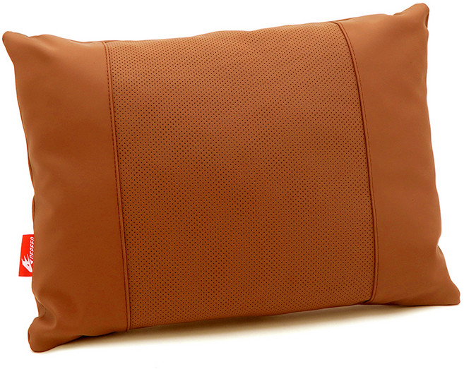 에이스피드 S급 가죽시리즈 차량용 허리쿠션, 오렌지, 1개