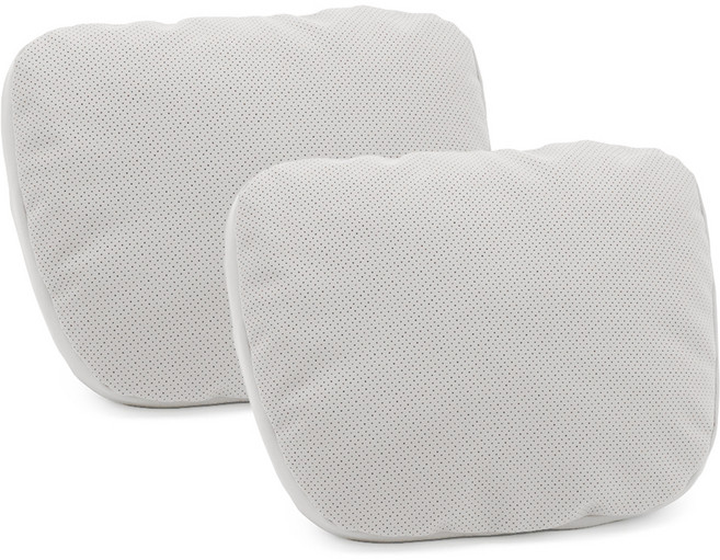 에이스피드 S급 가죽시리즈 차량용 목쿠션, 화이트, 2개