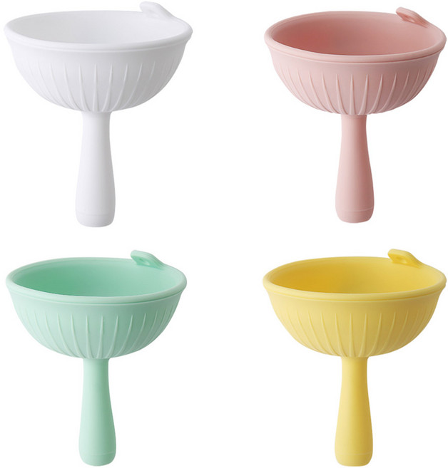 이지실리 실리콘 다용도 접이식 깔때기 4종 세트, 화이트, 핑크, 민트, 옐로우, 1세트