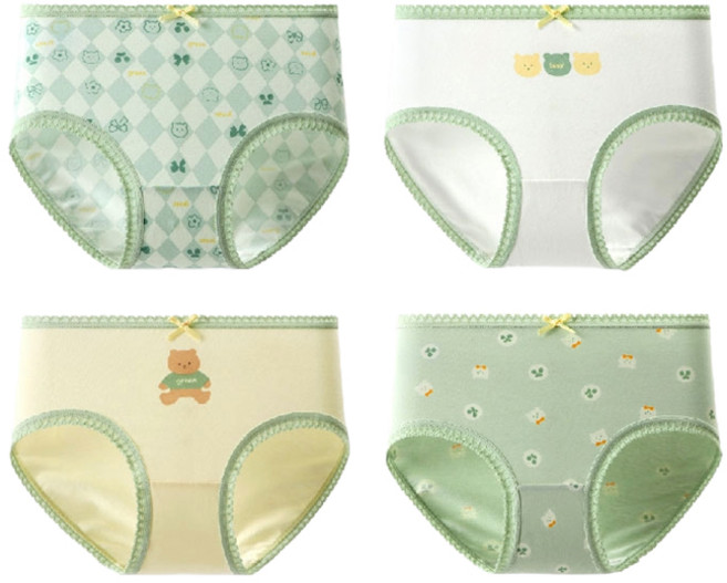 여아용 코튼 레이스 삼각팬티 4종 세트 SJ-541