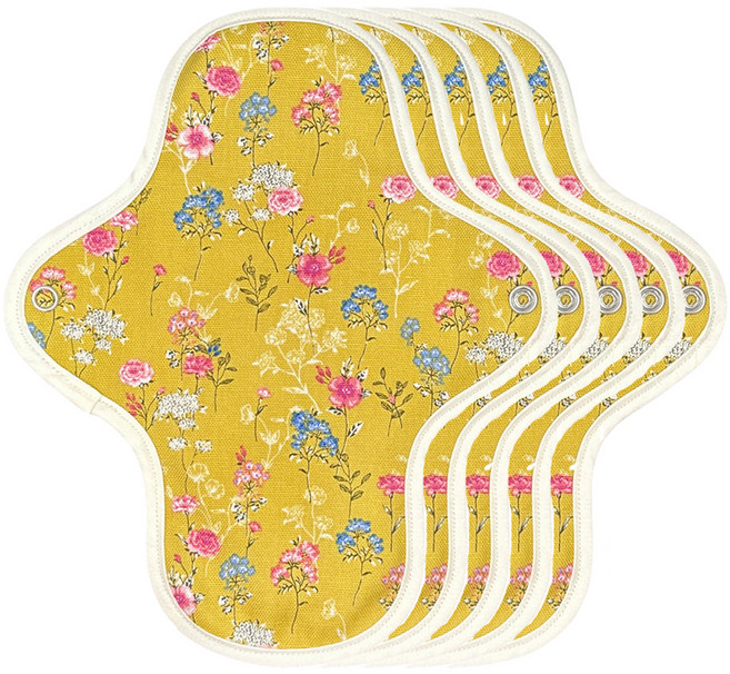 이채 플라워 날개형 면생리대 옐로우플로라, 5개, 1개입, 소형