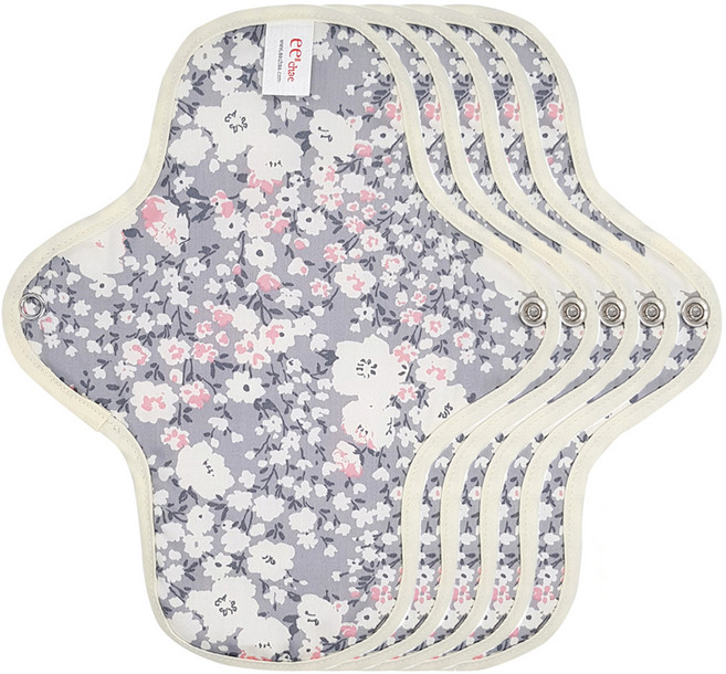 이채 플라워 날개형 면생리대 그레이플라워, 5개, 1개입, 소형