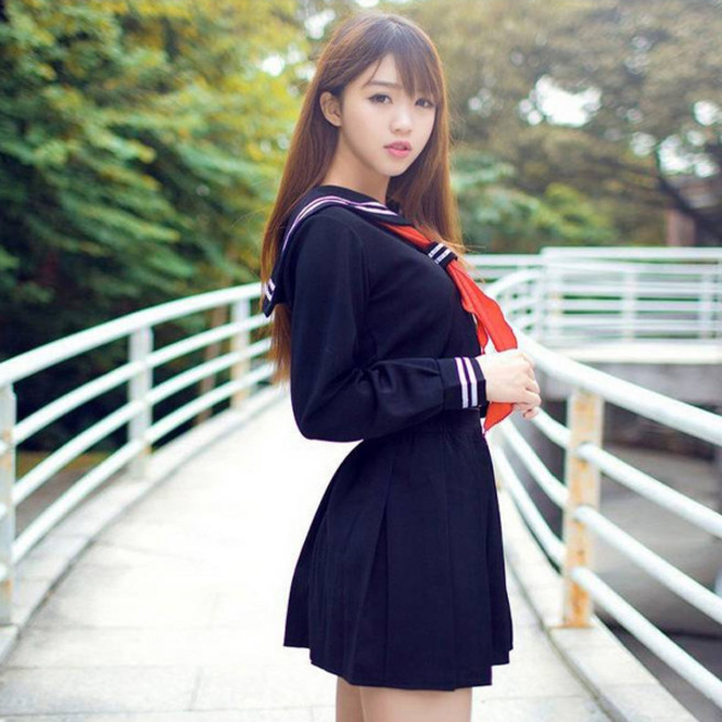 이플 여성용 지옥소녀 코스프레 긴팔 jk 세라복 세트