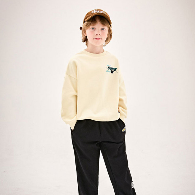 젤리스푼 아동용 디즈니 미키와 친구들 무빙 왕기모 맨투맨 티셔츠