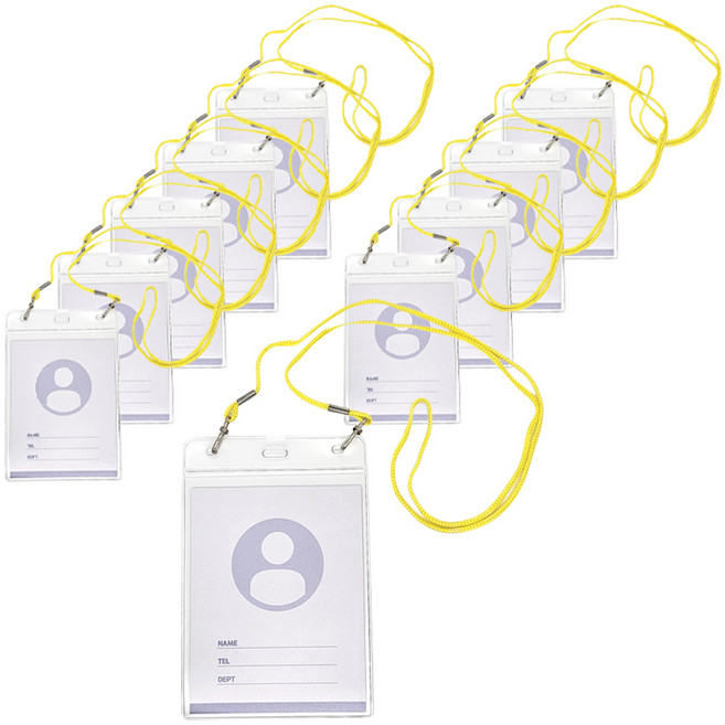 빅드림 세미나 내지 명찰 목걸이 95 x 122 cm, 노랑색, 10개