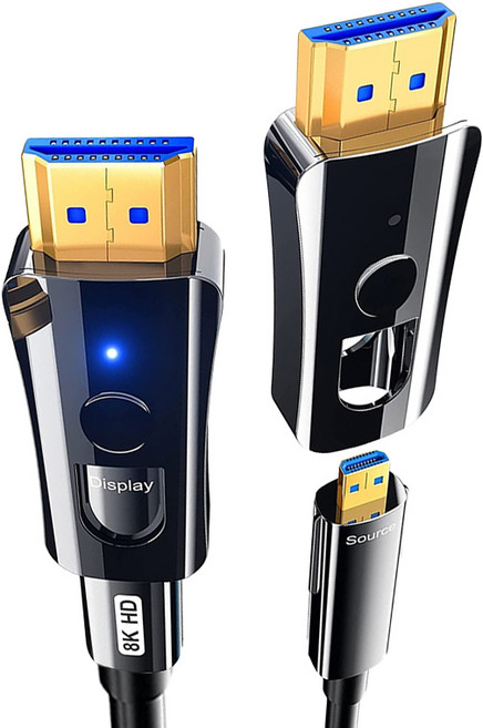 魔宙 HDMI2.1 8K 60HZ/48Gbps 工程分離式光纖線, 40m, 1條