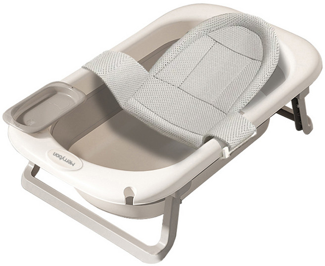 메리본 접이식 아기욕조 + 목욕그물, 화이트(욕조) + 그레이(목욕그물)