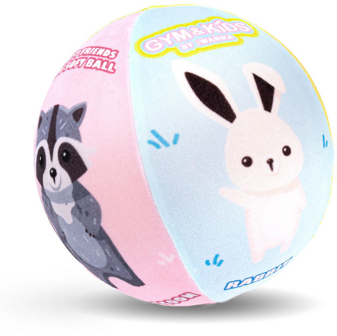 아이워너 짐앤키즈 무소음 패브릭 소프트볼, 숲속 친구들, 1개