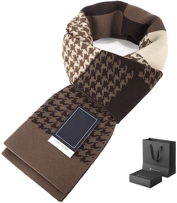 페이퍼먼츠 남성용 프리미엄 하운드투스 머플러 선물세트 12687 + 쇼핑백