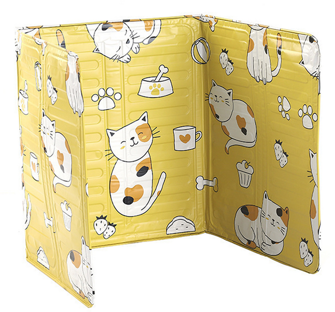 탑피아 조리시 기름 튐방지 보호 막이 옐로 캣츠, 1개