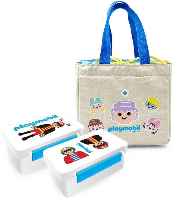 플레이모빌 런치박스 2종 + 파우치 세트, 런치박스(해적 레드), 런치박스(해적 레드&그린), 파우치(블루), 1세트