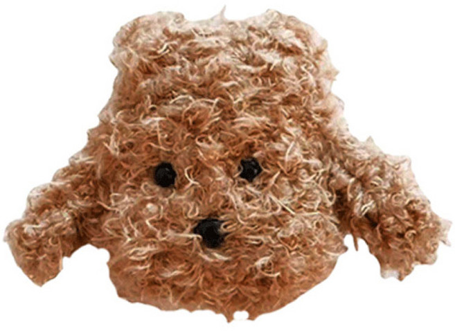 고지비 비비파이 에어팟 4세대 컬리 솜솜 푸들 에어팟 케이스, 브라운, 1개