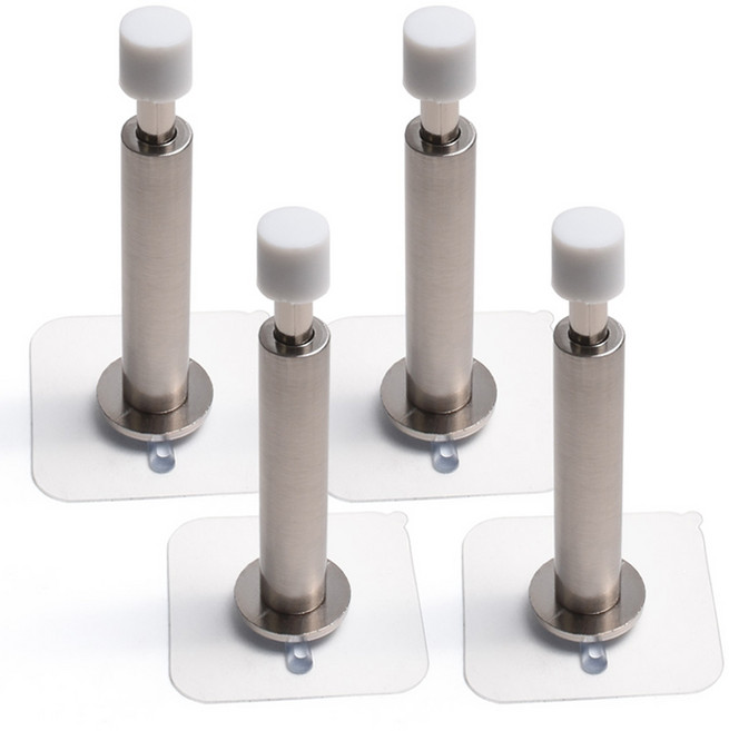 손잡이세상 접착 스프링일자 도어 스토퍼 헤어라인, 4개