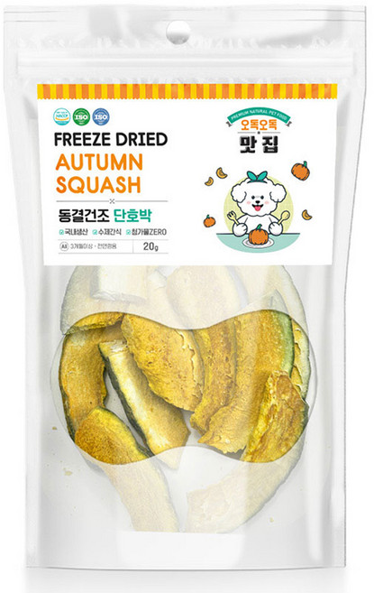 제이그린푸드 반려동물 오독오독맛집 동결건조 간식, 단호박, 20g, 3개