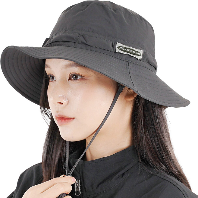 에이빅 경량 아웃도어 자외선차단 사파리 등산모자, 다크그레이
