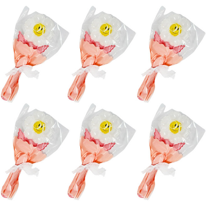 파티공구 데이지꽃다발 풍선키트, 화이트, 6개