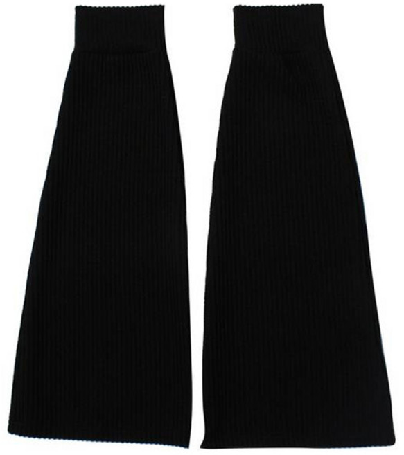 시크블랙 여성용 드로튼 밴딩 롱 부츠 골지 레그워머 cpacc451k41 2p