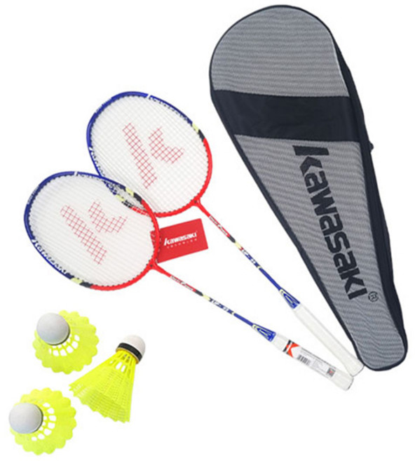 가와사키 배드민턴 라켓 UNIT POWER 99 2p + 가방 + 셔틀콕 3p 세트, 1세트