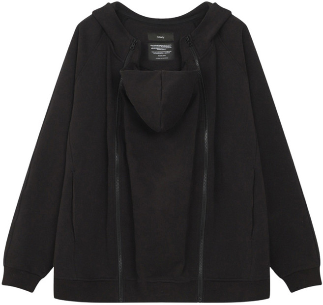 코니 아기띠 후드 집업, 블랙