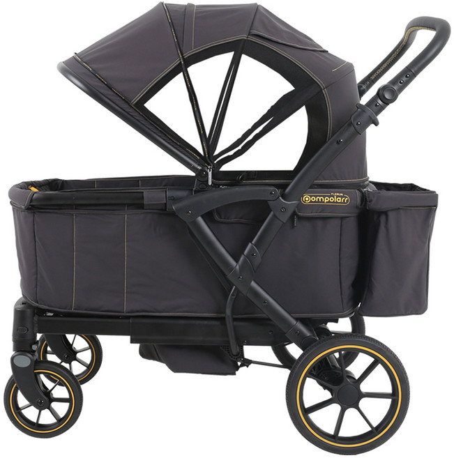 폼포라 플렉시블 플레런 F2 프리미엄 1인용 유모차형 접이식 유아웨건, 제트블랙