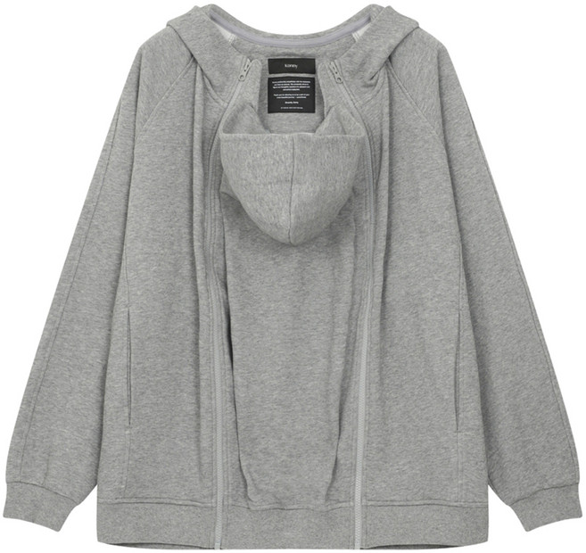코니 아기띠 후드 집업, 멜란지 그레이